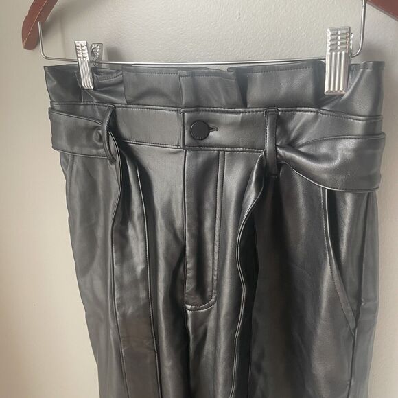Abercrombie + Fitch Faux Leather Paper Bag Waist Pant Size Small - Picture 7 of 14
